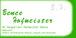 bence hofmeister business card